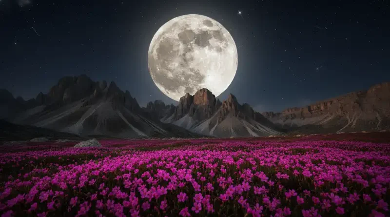 Ilustrasi Pink Moon 2026 untuk Stapo.id