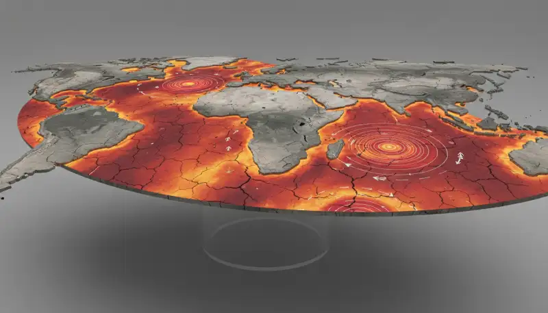 Ilustrasi visual fenomena iklim Godzilla El Nino untuk Stapo.id