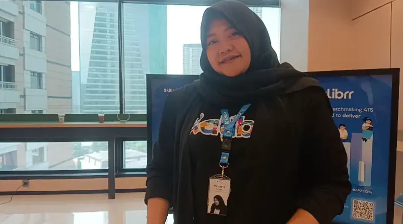 Ilustrasi integrasi teknologi AI dan koneksi manusia dalam proses rekrutmen modern.