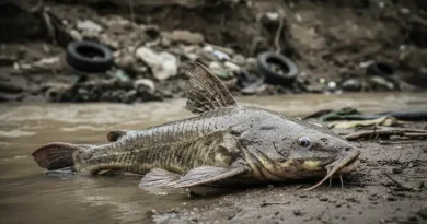 Foto penangkapan ikan sapu-sapu di sungai Jakarta sebagai upaya pengendalian spesies invasif.