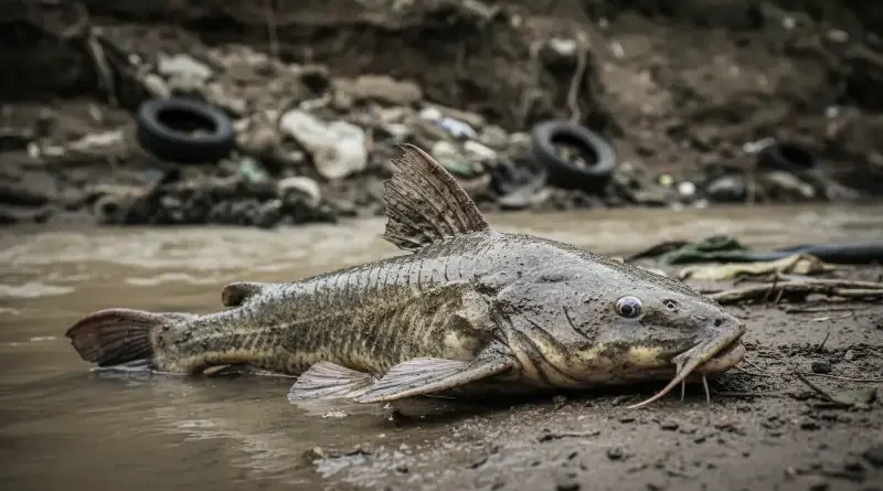 Foto penangkapan ikan sapu-sapu di sungai Jakarta sebagai upaya pengendalian spesies invasif.