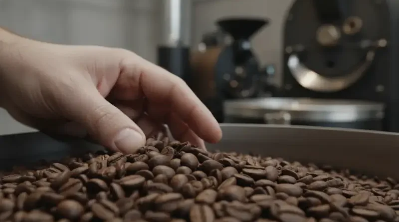 Biji kopi pilihan yang sedang dalam proses inspeksi kualitas untuk industri kopi nasional.