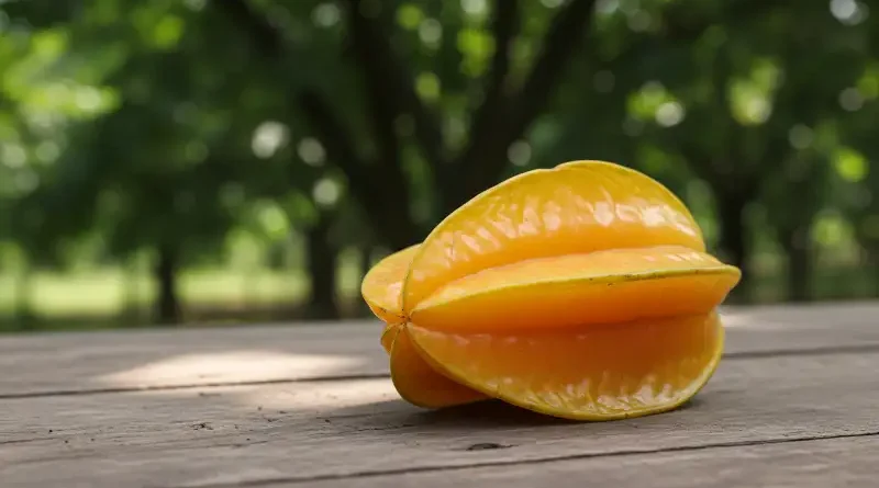 Buah belimbing dewa yang segar dan berwarna kuning oranye sebagai ikon Kota Depok.