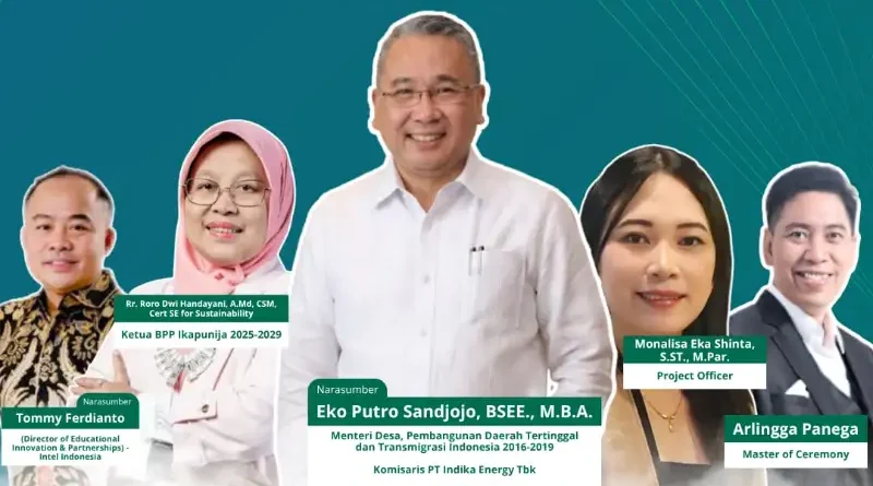 Simbol perayaan Dies Natalis IKAPUNIJA ke-16 sebagai wadah kolaborasi alumni Politeknik Negeri Jakarta.