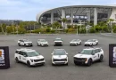 Representasi abstrak mobilitas otomotif dan elemen olahraga sepak bola dunia