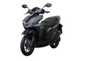 Visualisasi abstrak logo motor Kawasaki dengan pencahayaan neon hijau