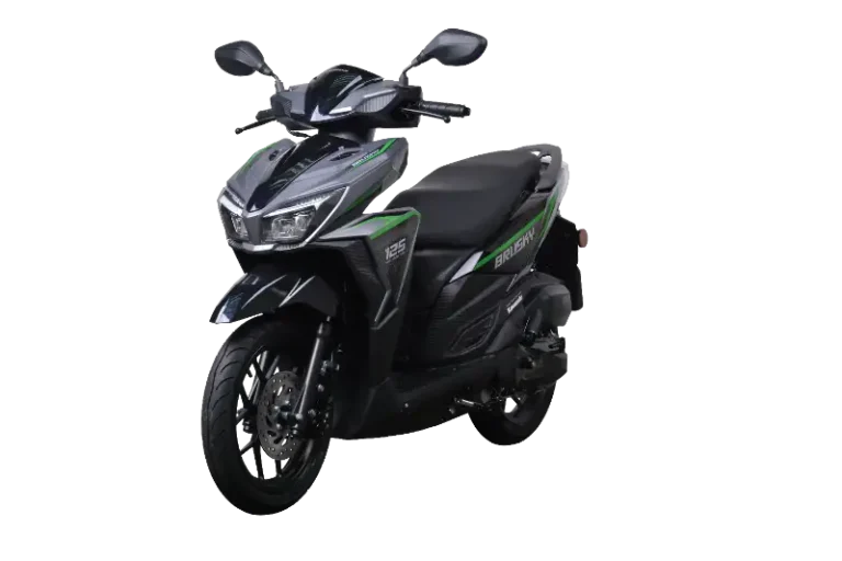 Visualisasi abstrak logo motor Kawasaki dengan pencahayaan neon hijau