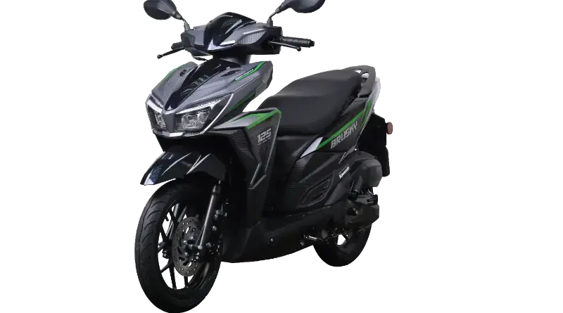 Visualisasi abstrak logo motor Kawasaki dengan pencahayaan neon hijau