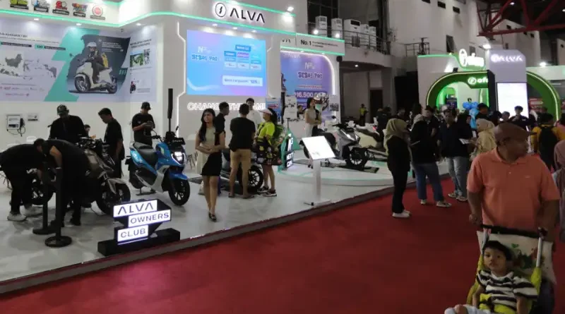 Ilustrasi deretan motor listrik modern dengan teknologi canggih.
