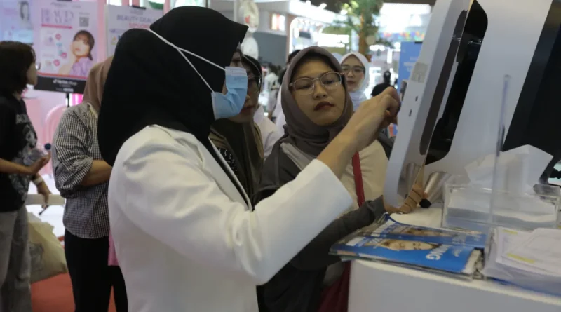 Layanan perawatan kulit wajah di klinik kecantikan pameran