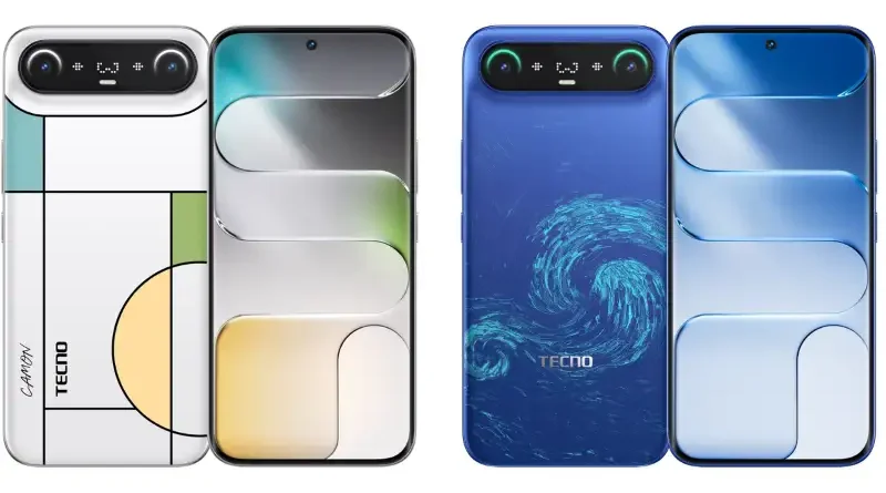 Tampilan profil samping smartphone super tipis dengan bodi elegan.
