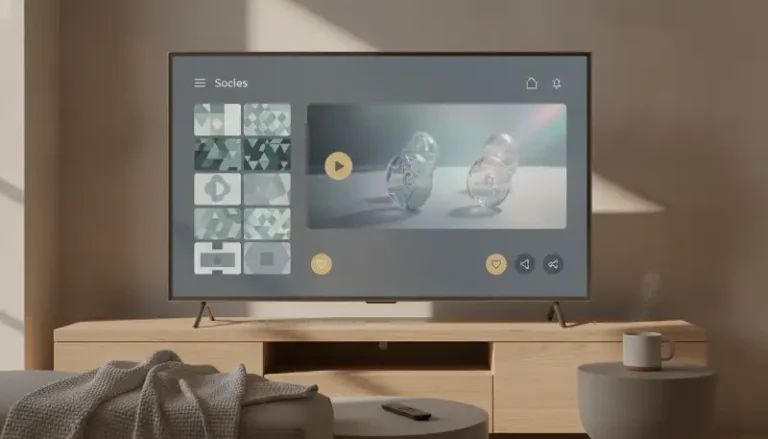 Tampilan fitur baru Instagram untuk TV di layar televisi pintar modern.