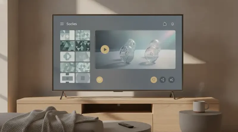 Tampilan fitur baru Instagram untuk TV di layar televisi pintar modern.