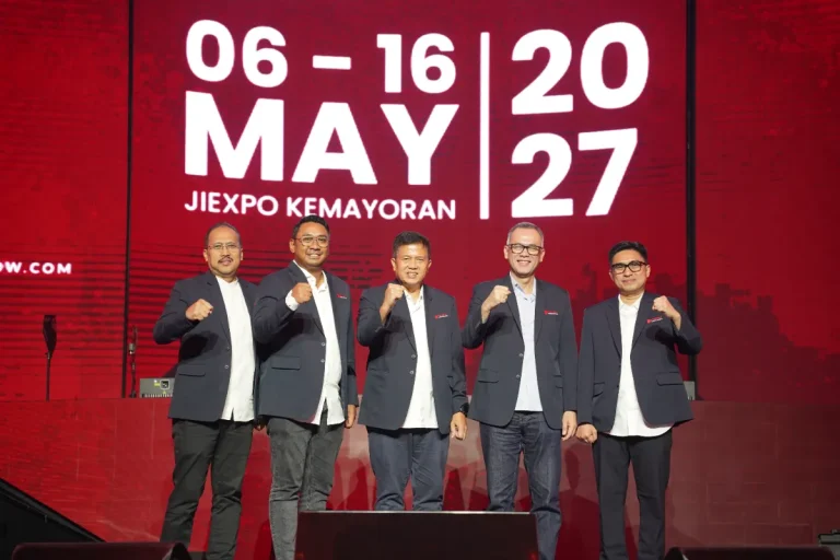 Simbol industri otomotif nasional dan logo pameran IIMS 2027.