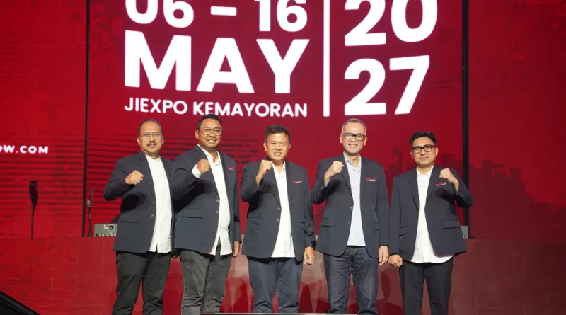 Simbol industri otomotif nasional dan logo pameran IIMS 2027.