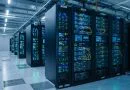 Visualisasi konseptual pusat data AI modern berkinerja tinggi