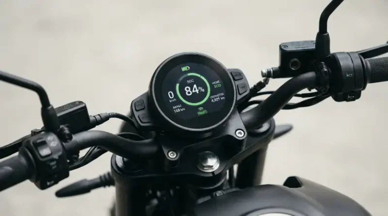 Ilustrasi pemeriksaan detail sepeda motor listrik bekas untuk pemakaian sehari-hari
