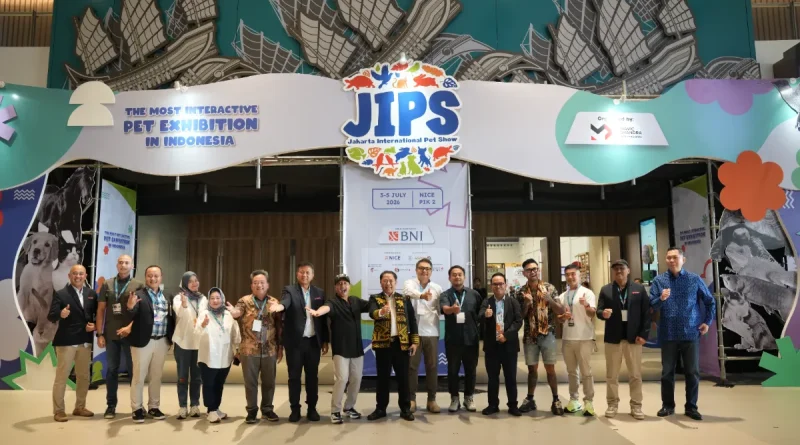 Ilustrasi logo pameran hewan peliharaan Jakarta International Pet Show JIPS 2026