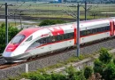 Ilustrasi kecepatan tinggi kereta cepat modern