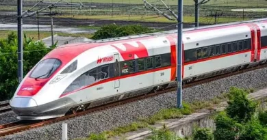 Ilustrasi kecepatan tinggi kereta cepat modern