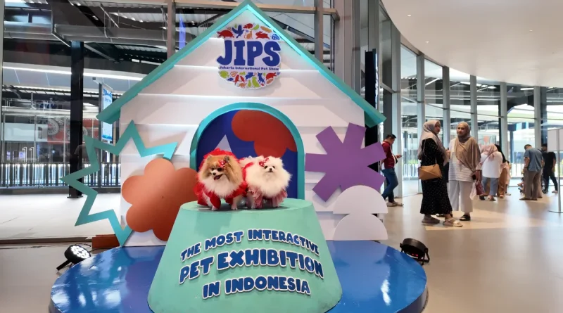 Ilustrasi simbolis ekosistem hewan peliharaan dengan siluet anjing dan kucing