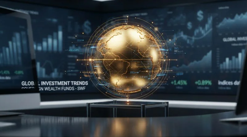 Ilustrasi abstrak tata kelola investasi global dan dana kekayaan negara sovereign wealth fund Indonesia.