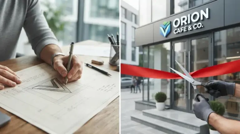Ilustrasi perbandingan antara membangun bisnis mandiri dari nol dengan membeli lisensi waralaba atau franchise.