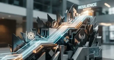 Ilustrasi jalur strategis untuk menghadapi krisis dalam bisnis dengan manajemen risiko yang kuat