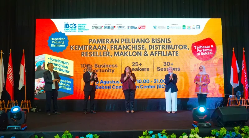 Ilustrasi logo pameran bisnis waralaba dan kemitraan