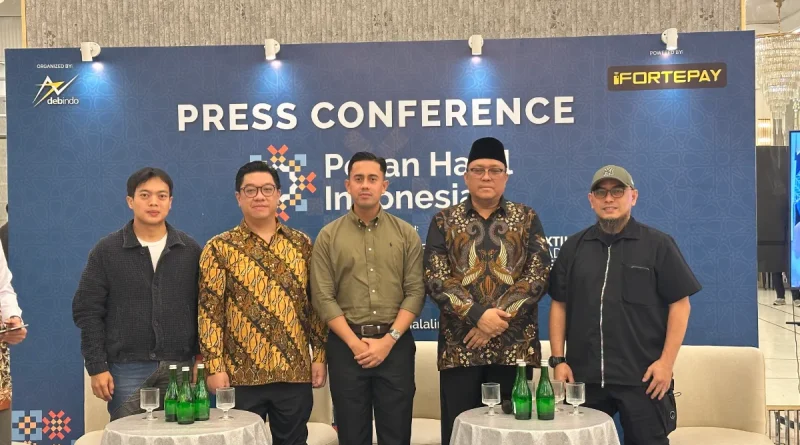 Ilustrasi logo halal global dan simbol edukasi