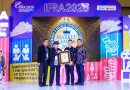 Ilustrasi pameran waralaba dan jaringan kemitraan bisnis berskala internasional.