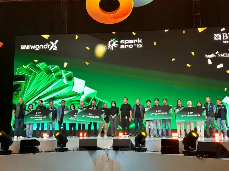 Simbol inovasi teknologi digital untuk melambangkan program Spark Arc 2026 oleh BNI Ventures.