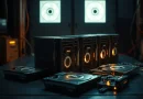Konsep perangkat penyimpanan data server dan hard drive untuk pelatihan model AI