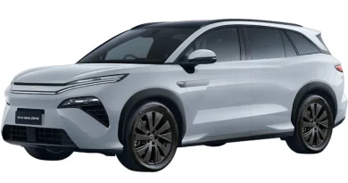 Konsep teknologi otomotif kendaraan listrik SUV modern