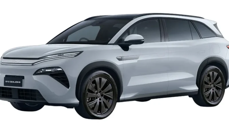 Konsep teknologi otomotif kendaraan listrik SUV modern