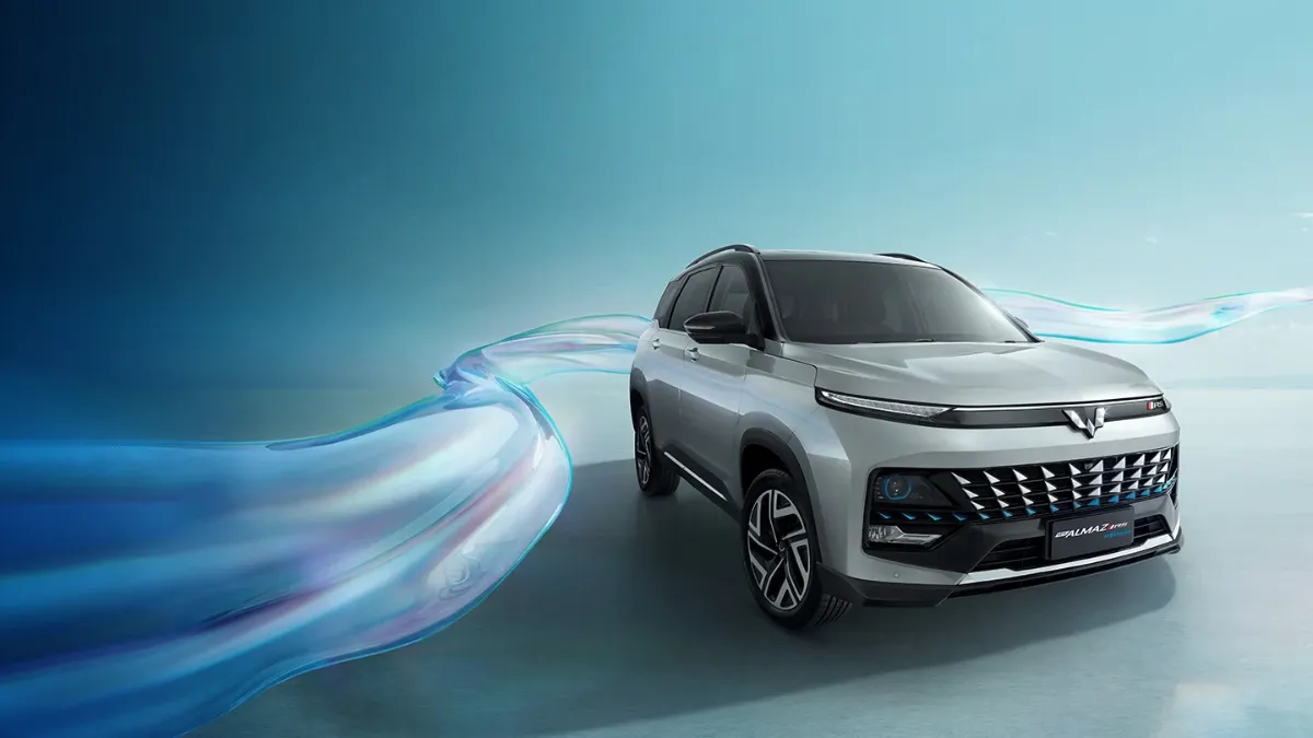 Ilustrasi konseptual teknologi otomotif hybrid dan turbo untuk SUV modern.