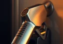 Ilustrasi dispenser pengisian bahan bakar minyak di stasiun pengisian bahan bakar