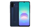 Ilustrasi smartphone Samsung Galaxy A08 di atas meja kerja minimalis