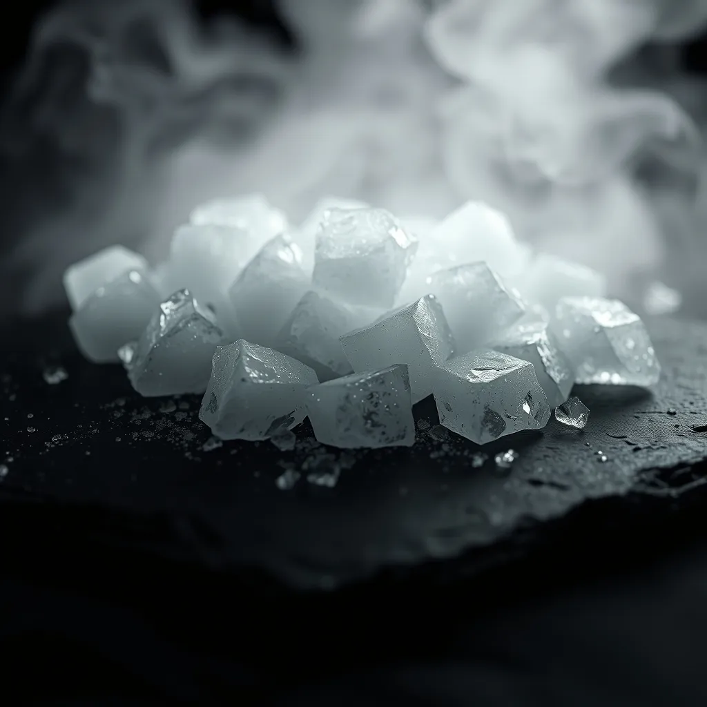 Ilustrasi sublimasi dry ice menghasilkan uap dingin untuk modifikasi cuaca